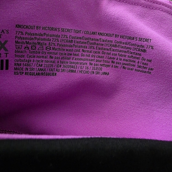 Colorblock Leggings PINK XS Black Victoria's Secret - Picture 4 of 5